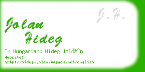 jolan hideg business card